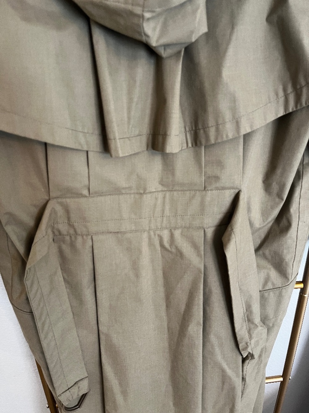 Vintage Thierry Mugler Paris Hooded Belted Trench Coat Khaki Size 36 France